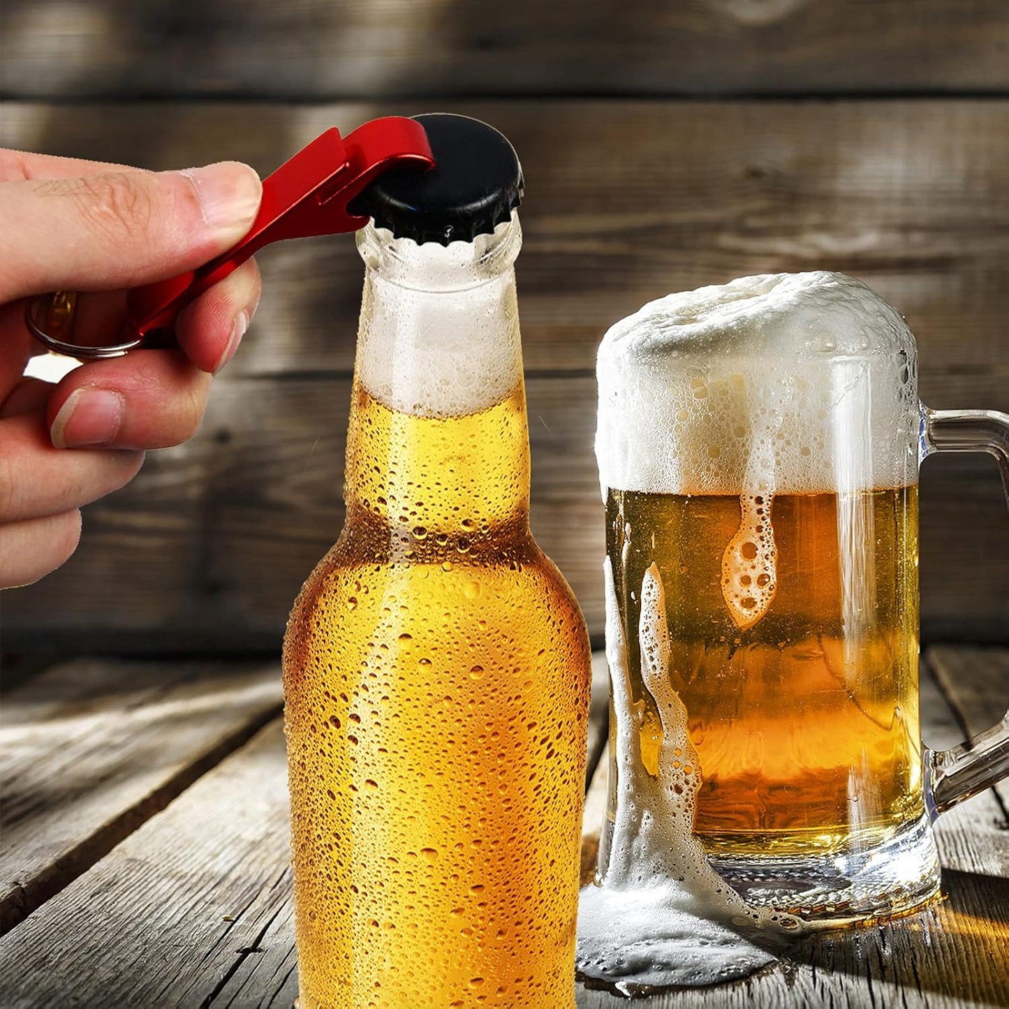 Bottle Opener Keychain Bulk 20 Multicolor Aluminum Can Beer Opener Ring Gift for Party Favor Wedding Favor Bartender Groomsmen Fathers Day
