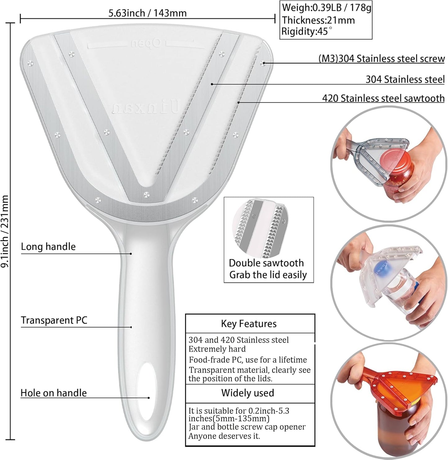 Jar Opener for Weak Hand & Seniors with Arthritis,Easy Twist Off Bottle Caps,Patent | Unique Kitchen Gadgets, Christmas Gifts for Elderly/Women/Men (Blue)