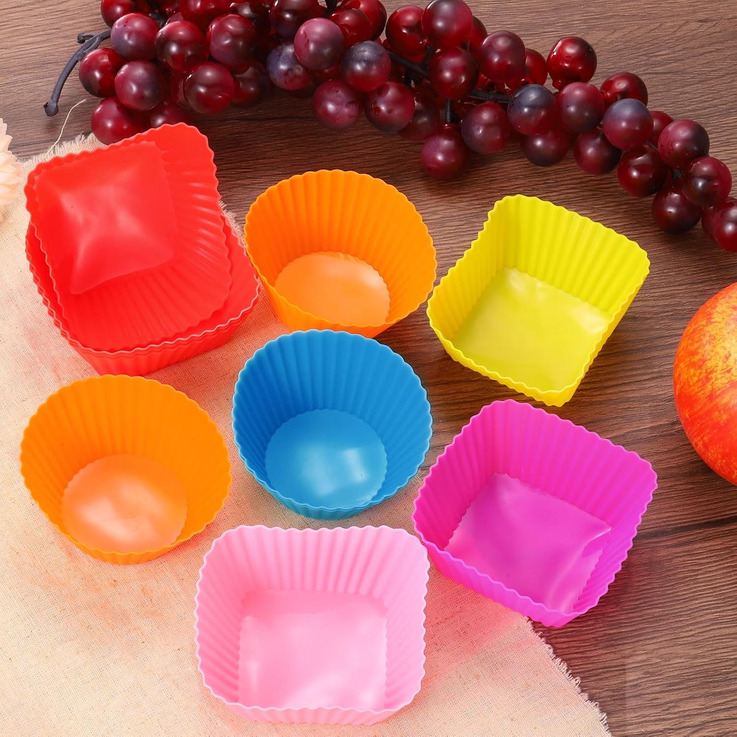 uxcell 36Pcs Silicone Cupcake Liners, Non-Stick Baking Cups, for Cooking Eggs, Baking Muffins and Make a Cake(Mint Green)