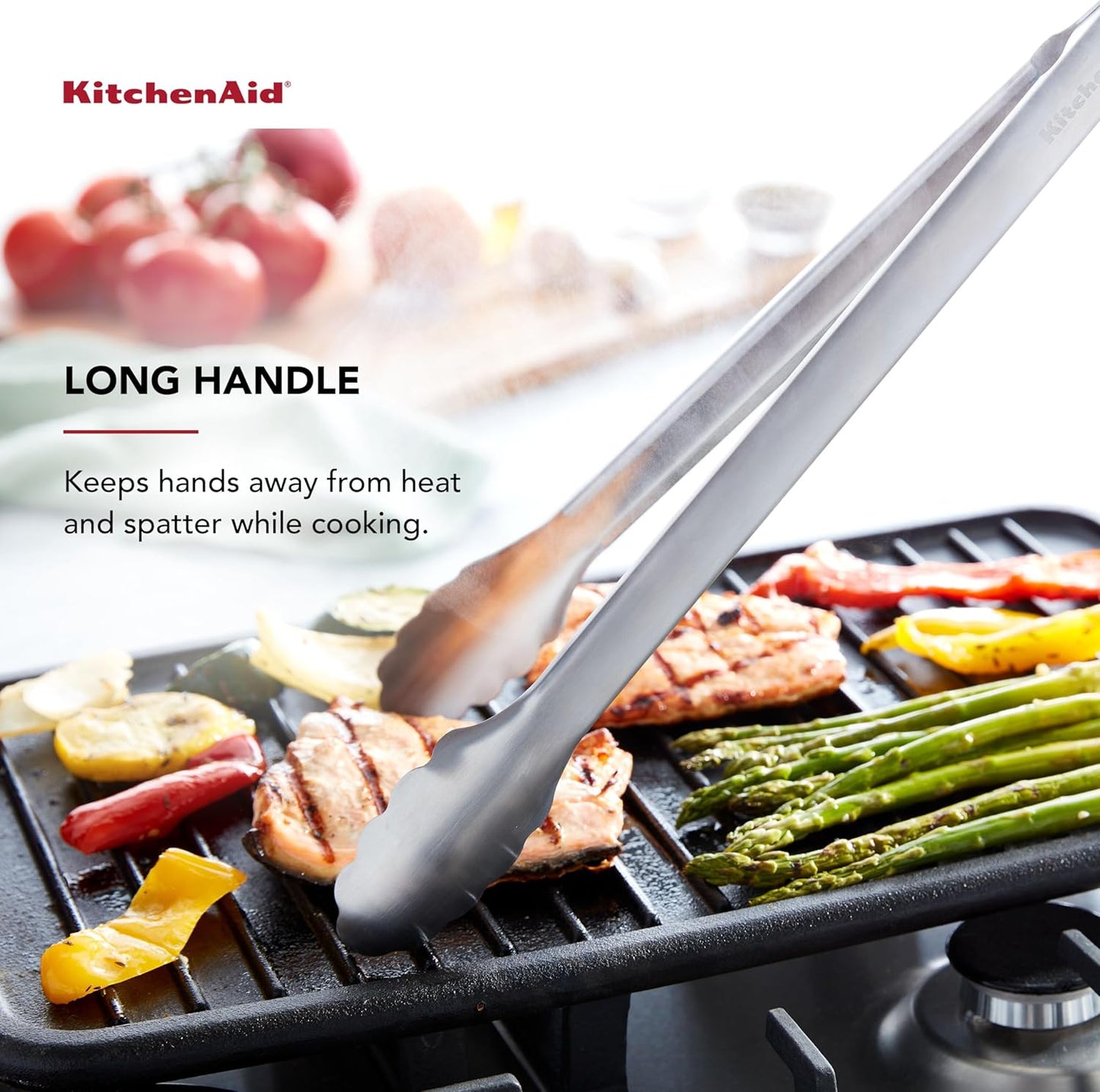 KitchenAid Stainless Steel Long Tongs, 14 Inch