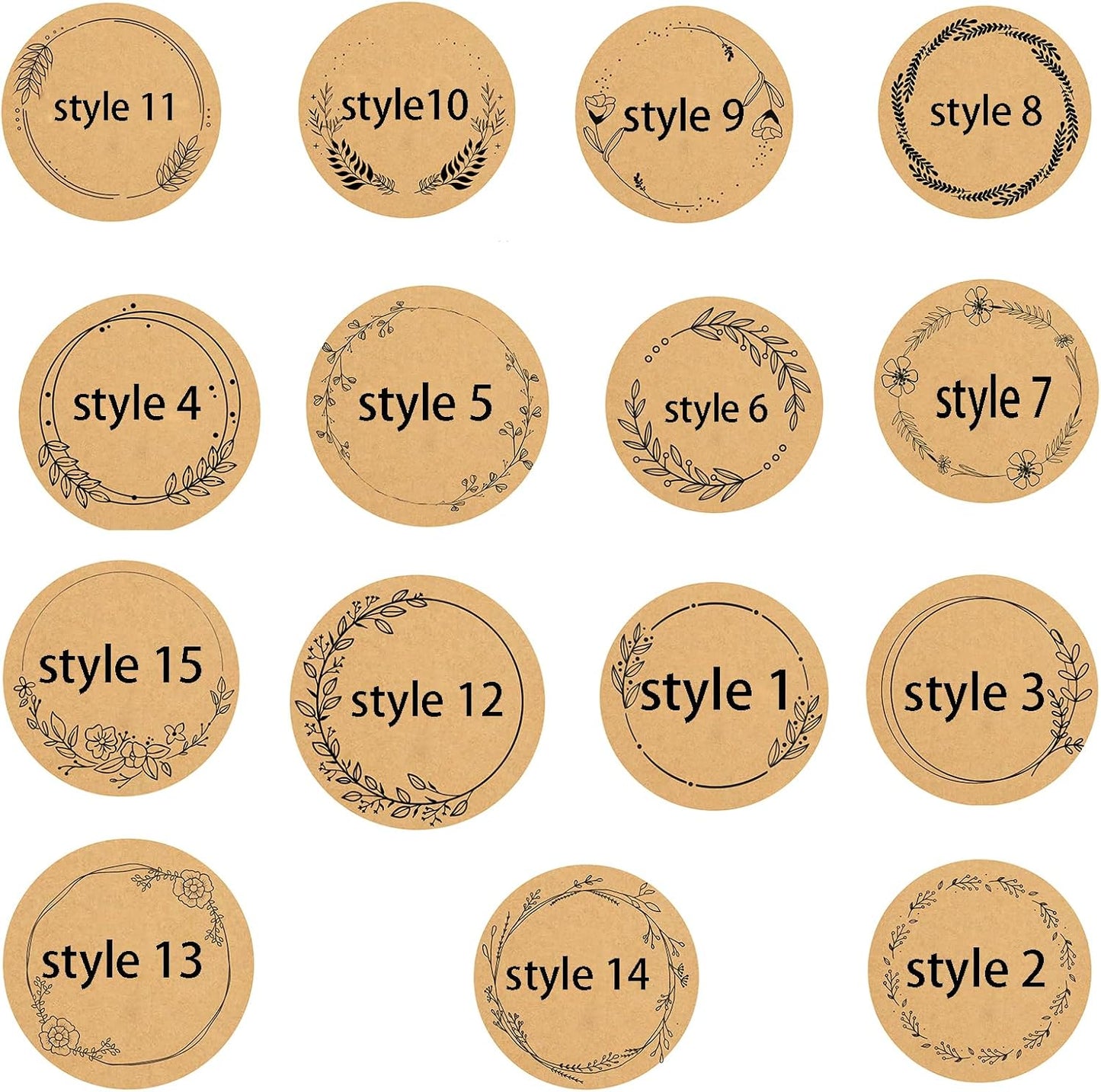 Custom Stickers Kraft Paper Labels Personalized Withe Text, Business Logo Customized Food Jars Labels Bakery Label Sticker Package Favor Canning Circle 100pcs (Style 5)
