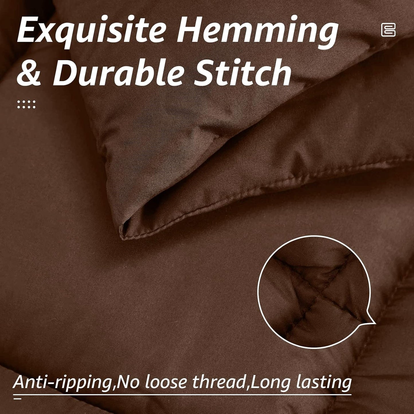 HYLEORY All Season Full Size Bed Comforter - Cooling Down Alternative Quilted Duvet Insert with Corner Tabs - Winter Warm - Machine Washable - Mocha Coffee