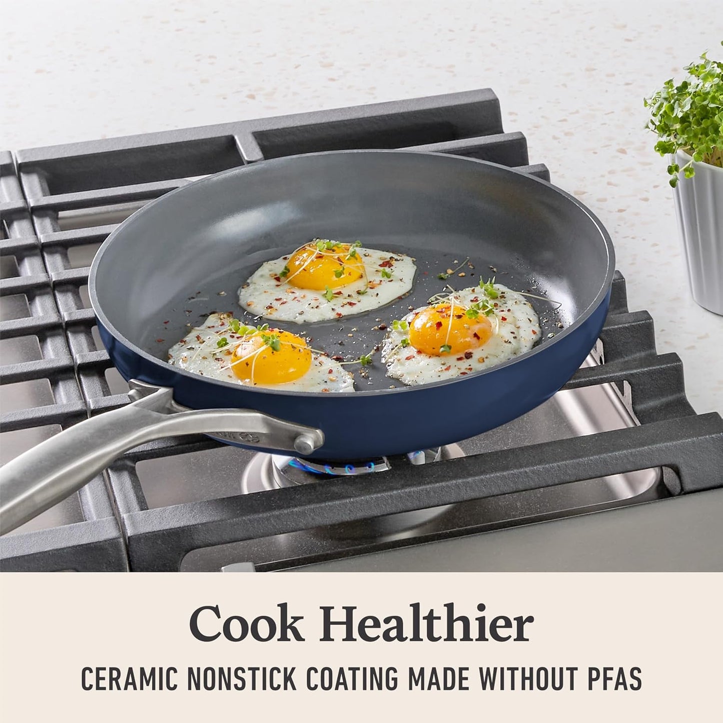 Calphalon® Premier Ceramic Nonstick 8" and 10" Frying Pan Set, Midnight Blue