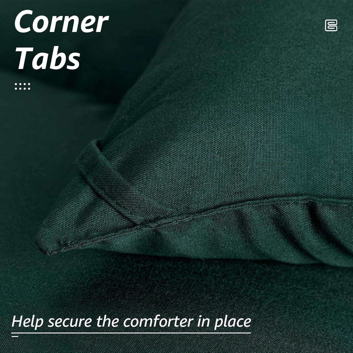 HYLEORY All Season Full Size Bed Comforter - Cooling Down Alternative Quilted Duvet Insert with Corner Tabs - Winter Warm - Machine Washable - Emerald Green