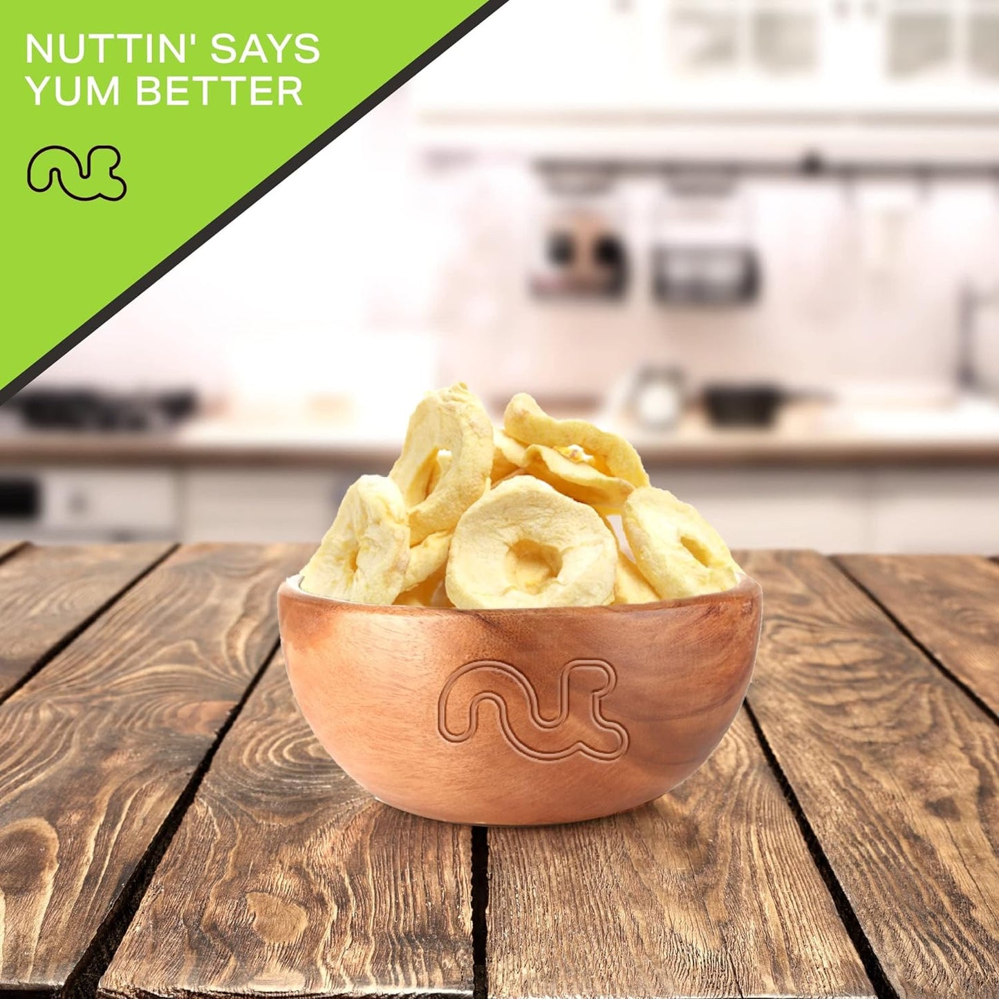 NUT CRAVINGS - Dried Apple Rings Slices, No Sugar Added - Chewy Soft Texture (32oz, 2 LB) Bulk Dry Fruits Packed Fresh in Resealable Bag - Sweet Healthy Snack, Naturally Grown, Vegan, Kosher