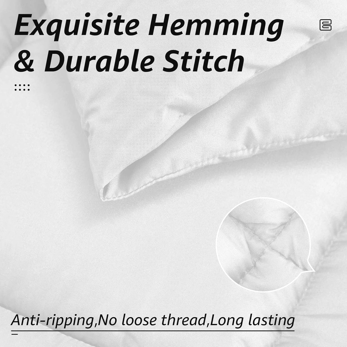 HYLEORY All-Season King Size Bed Comforter - Cooling Goose Down Alternative Quilted Duvet Insert with Corner Tabs - Winter Warm - Machine Washable - White