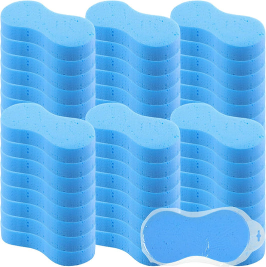 Vesici 48 Pack Car Wash Sponges Large Sponges Bulk Big All-Purpose Scrubber Thick Foam Car Cleaning Supplies for Washing Boat Kitchen Household with Single Vacuum Compressed Packing (Blue)