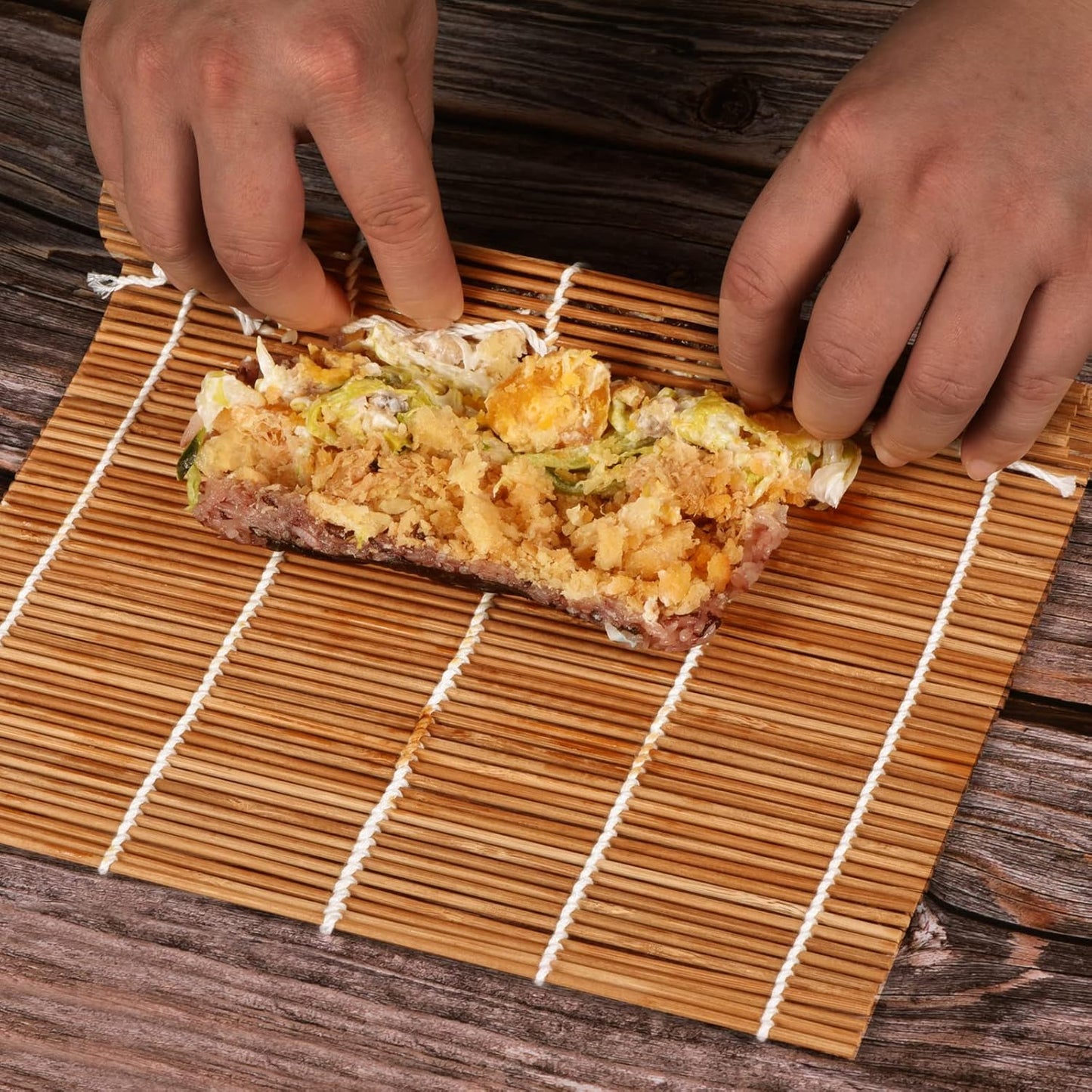 9.5"x9.5"Bamboo Sushi Rolling Mat,kimbap roller(2 PCS)
