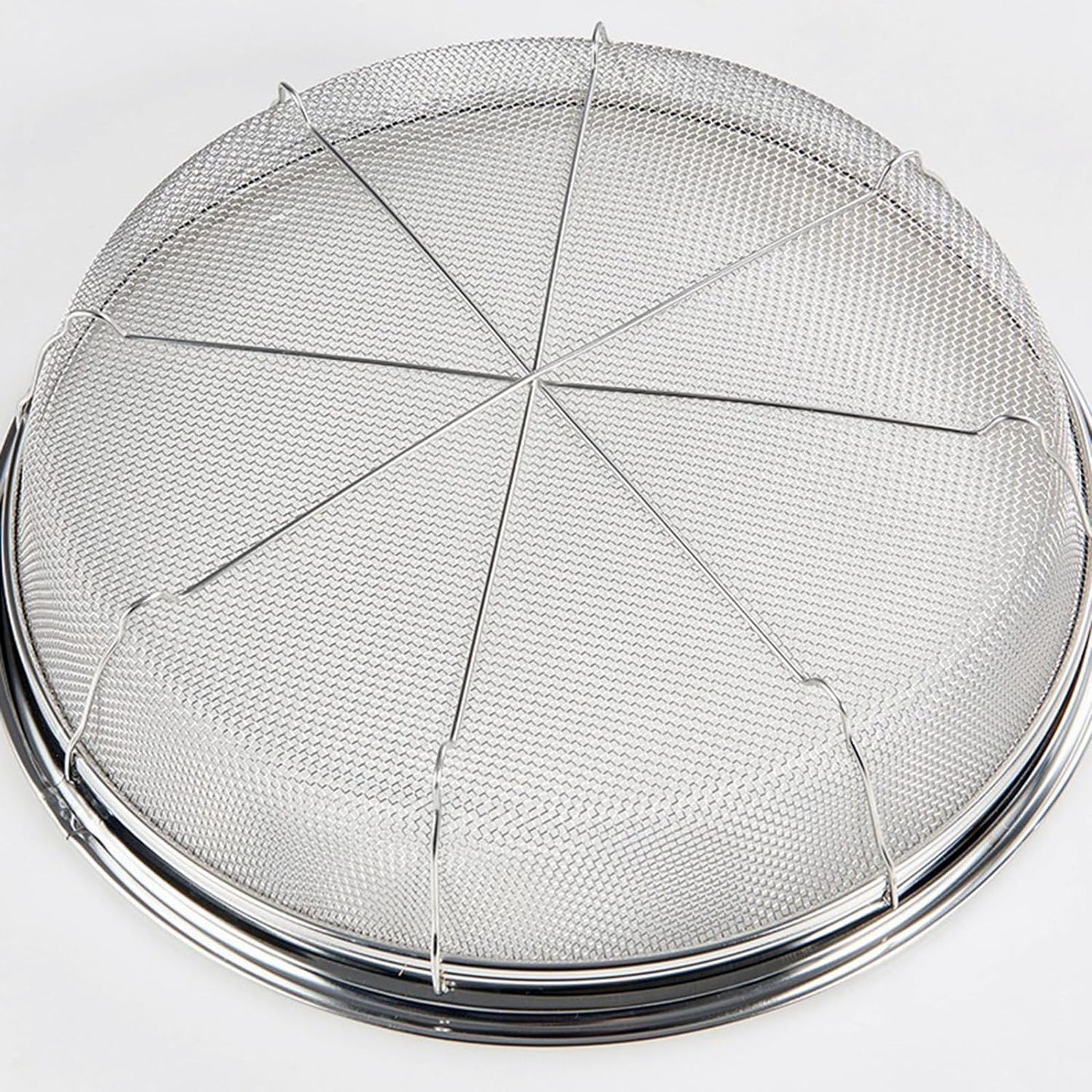 Fine Mesh Strainer for Kitchen, Stainless Steel Colander Bowl for Pasta, Rice, Fruit, Metal Net Baskets with Resting Base - Strain, Drain, Rinse （Diameter 9.84 inch）