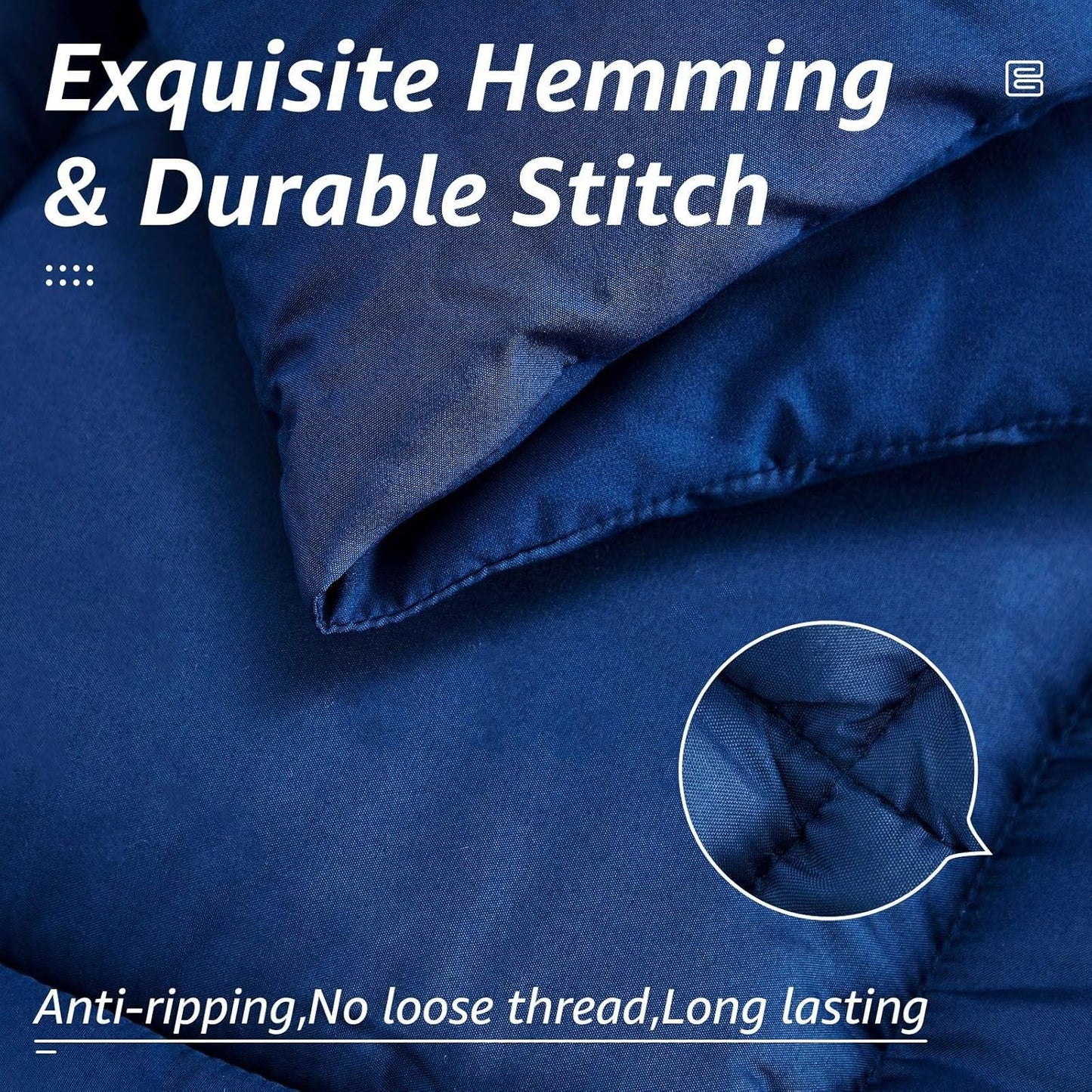 HYLEORY All Season Full Size Bed Comforter - Cooling Down Alternative Quilted Duvet Insert with Corner Tabs - Winter Warm - Machine Washable - Navy Blue