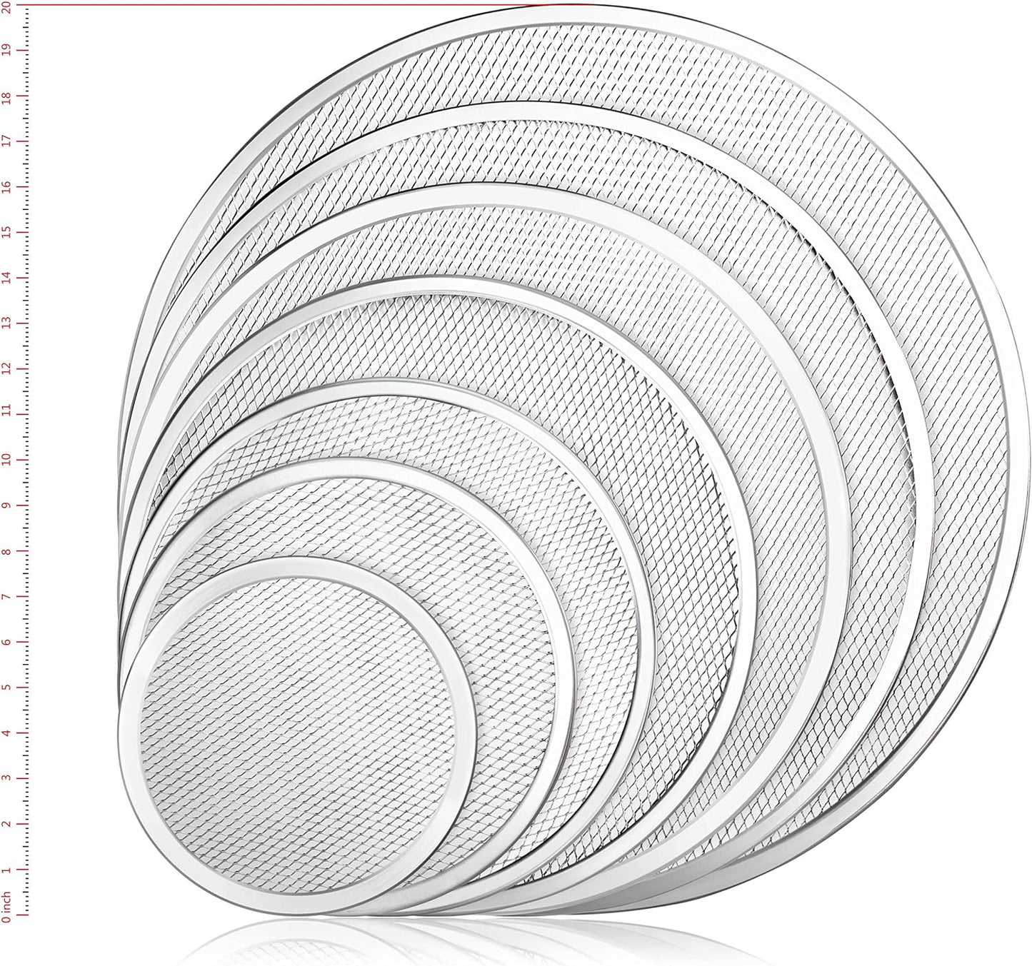 New Star Foodservice 50974 Restaurant-Grade Aluminum Pizza Baking Screen, Seamless, 16-Inch, Pack of 6