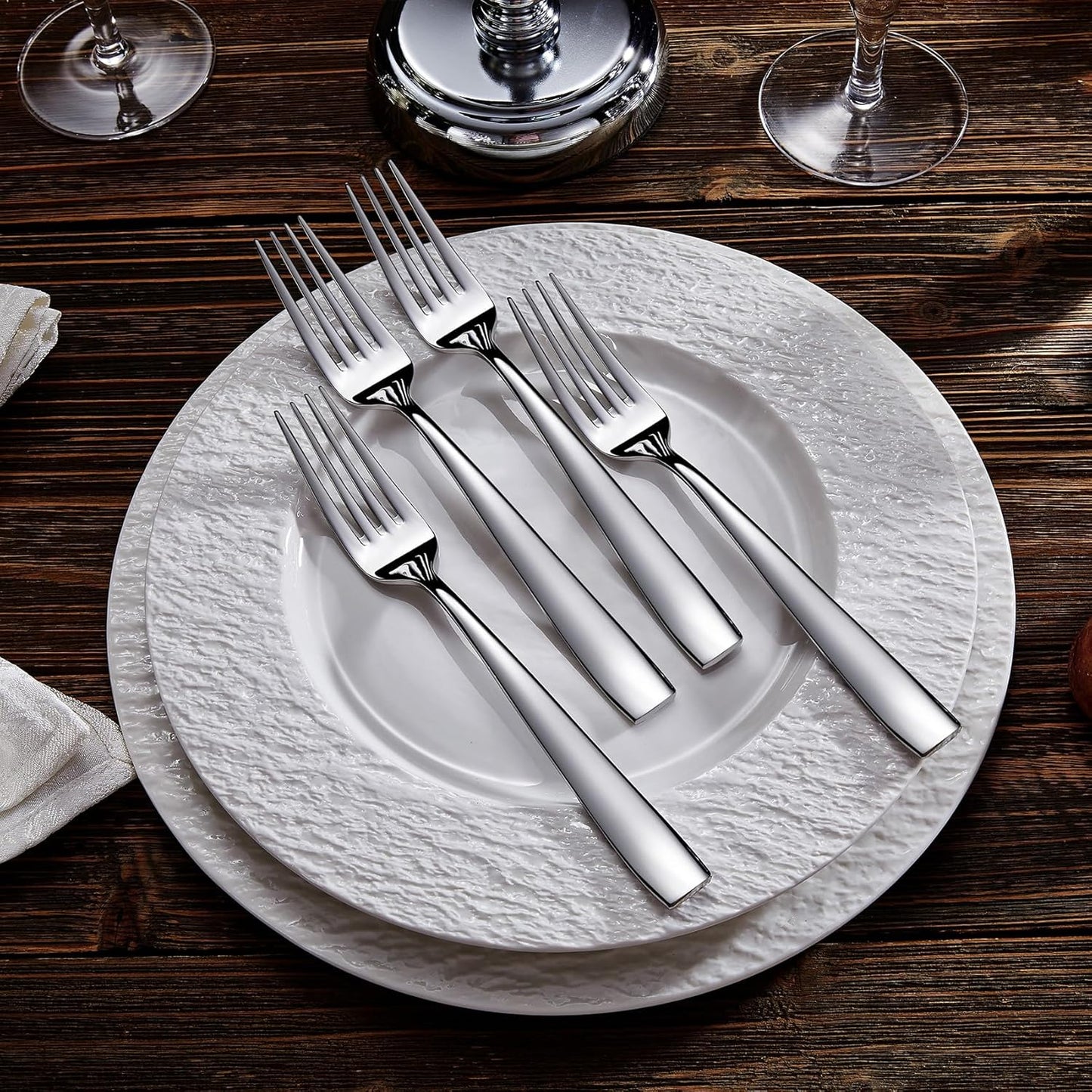 KEAWELL Premium 20/45/65 Piece Louis Silverware Set, 18/10 Stainless Steel, Service for 4/8/12, Fine Flatware Set, Dishwasher Safe (20)