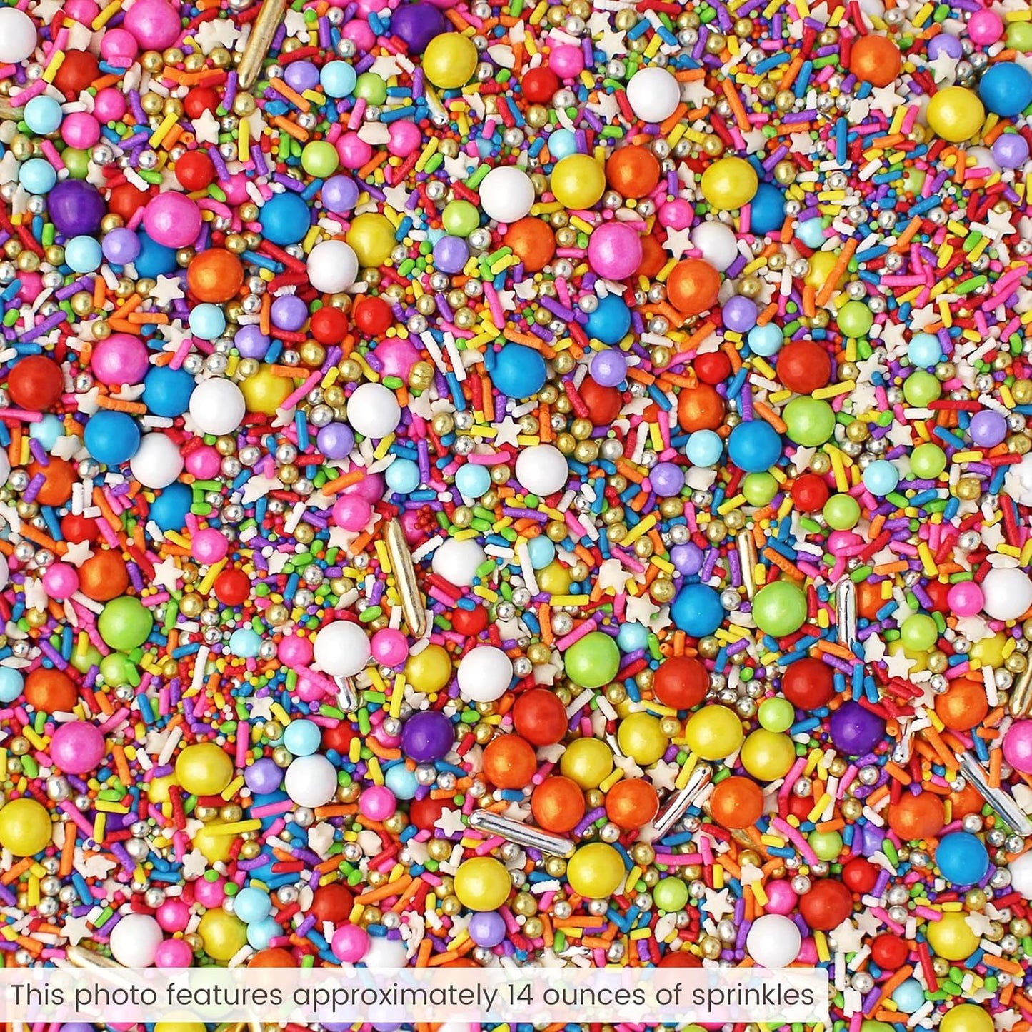 Sprinkle Pop Rainbow Road Sprinkle Mix| Blend of White Red Orange Yellow Green Blue Pink Purple Rainbow Sprinkles Made in USA for Decorating Birthday Cakes Cookie Cupcakes Ice Cream Chocolate,4oz