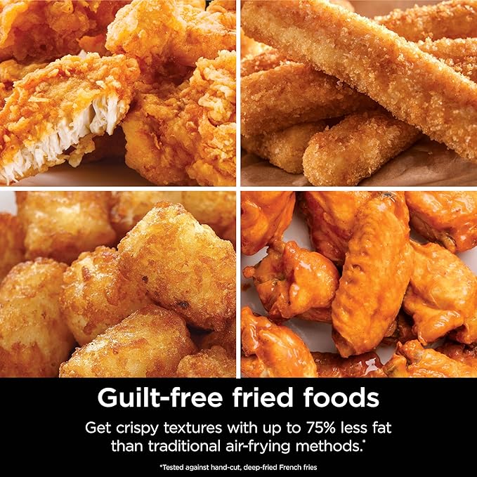 Ninja | Air Fryer | 5 QT Capacity | 5-in-1 Air Fry, Bake, Roast, Reheat, & Dehydrate | Air Crisp Technology | Nonstick Basket & Crisper Plate | Grey | AF142