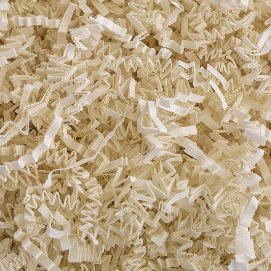 MagicWater Crinkle Cut Paper for Gift Baskets - 2LB - Light Ivory - Perfect for Shredded Paper Filler, Basket Filler, Gift Boxes, Bridesmaid Gifts, Halloween Stuffers & More – Ideal for All Occasions